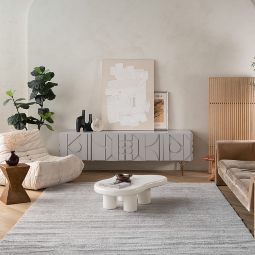 Rug Branch Alfombra Modern Indoor Outdoor Area Rug, Cream Beige