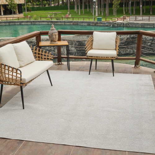 Rug Branch Alfombra Modern Indoor Outdoor Area Rug, Cream Beige