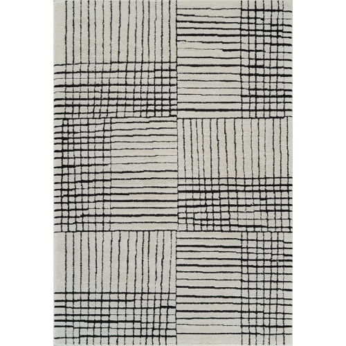 Rug Branch Domus Abstract Indoor Area Rug, Cream Black