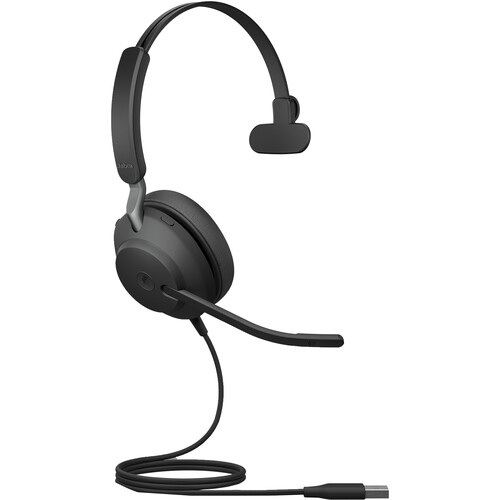 Jabra Evolve2 40 SE On-Ear USB-A Wired Mono Headset with Mic - Black