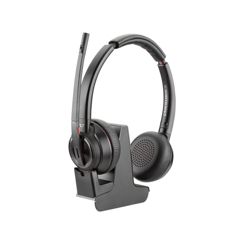 HPI Poly Savi 8220 On-Ear Noise Cancelling Wireless Bluetooth Headset with Mic - Black