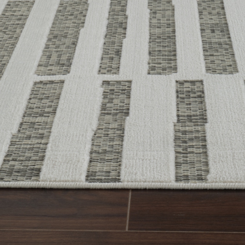 Rug Branch Maise Modern Abstract Indoor Outdoor Area Rug, Cream Beige -