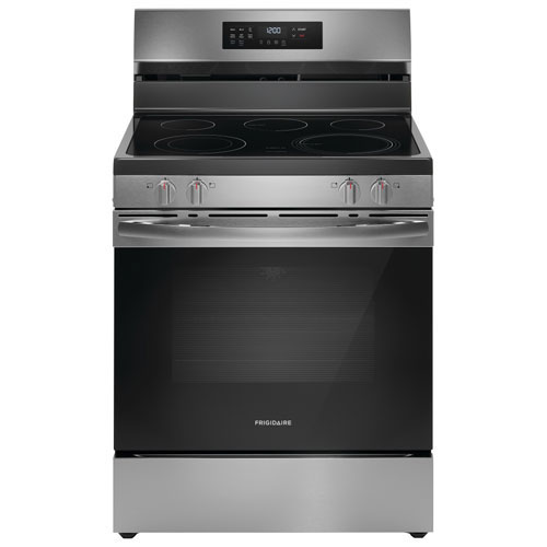 Boîte ouverte - Cuisinière électrique à 5 éléments avec ventilateur à convection et friture à air chaud de 5,3 pi³ 30 po de Frigidaire - Acier inoxyd