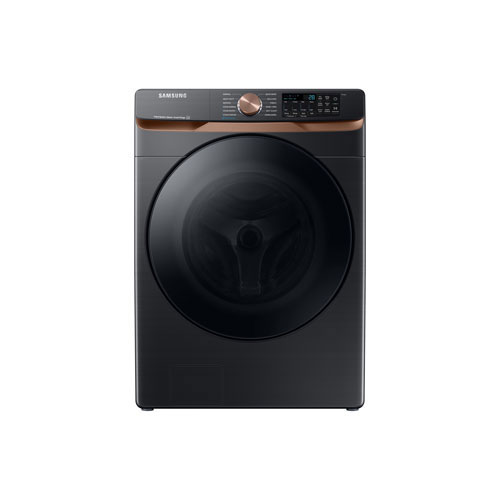Image 1 of 2.. Open Box - Samsung 5.8 Cu. Ft. High Efficiency Front Load Steam Washer - Black SS - Scratch & Dent