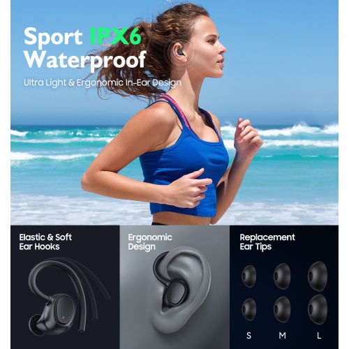 Wireless Bluetooth Earbuds Touch Control Ear Buds Hi-Fi Stereo 42H Playtime Bluetooth 5.3 Earphones IPX6 Waterproof Headphones with Microphone Fast