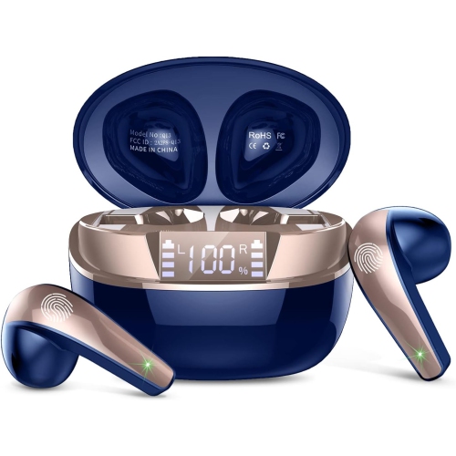 HLD  Wireless Earbuds, Bluetooth 5.3 Headphones Hifi Stereo, Earphones \w Enc Noise Cancelling Mic, Ip7 Waterproof Bluetooth Earbuds, 40H, Led