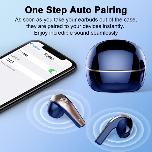 Wireless Earbuds, Bluetooth 5.3 Headphones HiFi Stereo, Earphones with ENC Noise Cancelling Mic, IP7 Waterproof Bluetooth Earbuds, 40H, LED Display,