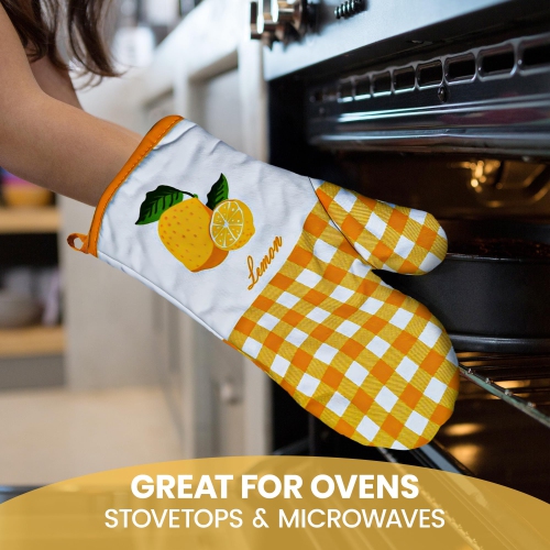 Gants de cuisine en lin canadiens, gants de cuisine 180 °C en coton résistant à la chaleur antidérapants lavables à la machine pour barbecue de