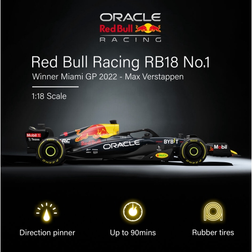 Voltz Toys authentique sous licence 1:18 F1 RedBull Rb18 NO.1 voiture télécommandée - Série de voitures téléguidées F1 pour enfants et adultes -