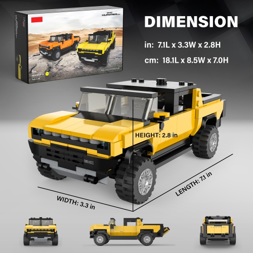 Voltz Toys Building Bricks, Officially Licensed 1:30 Scale Hummer EV Model Building Kit – 431 Piece Hummer EV Vehicle Collectible Construction Set