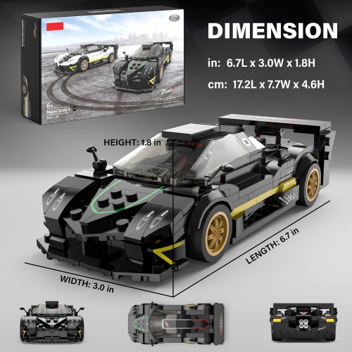 Voltz Toys Building Bricks, Officially Licensed 1:28 Scale Pagani Zonda R Model Building Kit – 387 Piece Pagani Zonda R Vehicle Collectible Gift for