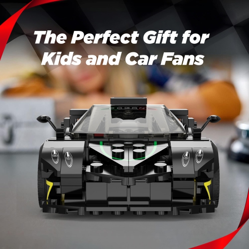 Voltz Toys Building Bricks, Officially Licensed 1:28 Scale Pagani Zonda R Model Building Kit – 387 Piece Pagani Zonda R Vehicle Collectible Gift for