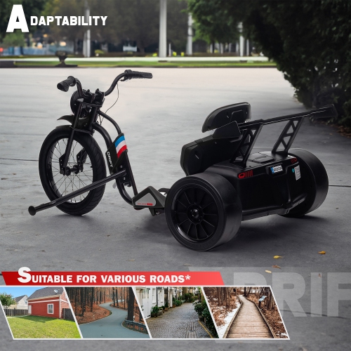 Voltz Toys Electric Drift Trike, 24V Drifter with 3-Wheels Outdoor Ride-on Car for Kids, Battery Powered Electric Vehicle with LED Lights and 16' Air