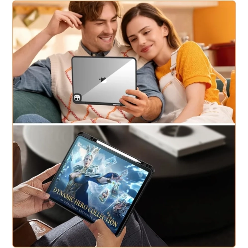 2024 iPad Pro 13 Inch Case M4 with Pencil Holder | Non-Yellowing, Slim & Hard Back, Ultra-Thin Cover - Black