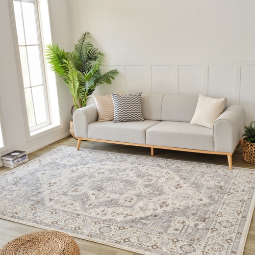 Rug Branch Nomad Modern Persian Indoor Area Rug, Grey Beige