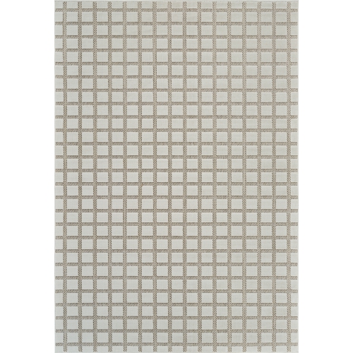 Rug Branch Maise Modern Checkered Indoor Outdoor Area Rug, Beige Cream