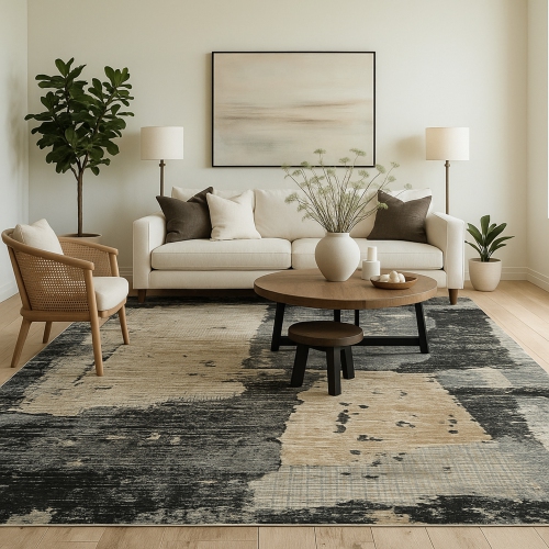 Rug Branch Nomad Distressed Abstract Indoor Area Rug, Green Beige