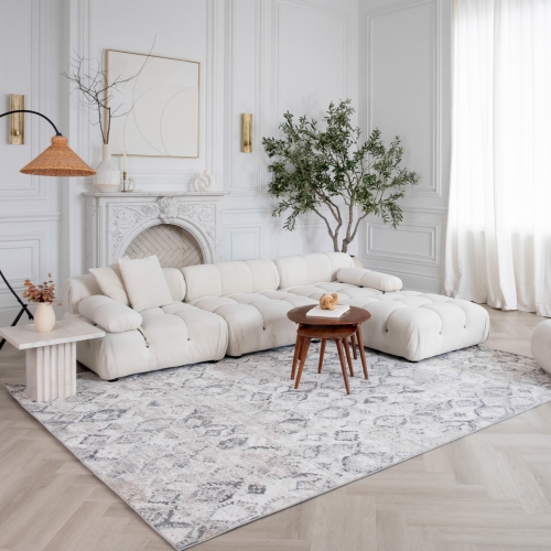 Tapis d'intérieur moderne Rug Branch Atlas, gris beige