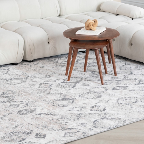 Tapis d'intérieur moderne Rug Branch Atlas, gris beige