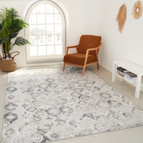 Tapis d'intérieur moderne Rug Branch Atlas, gris beige