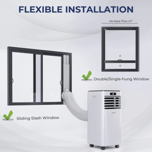 8000BTU Portable Air Conditioner | Cooling Fan with Drying, Sleep Mode, 24H Timer, Remote - Cools up to 230 Sq. ft