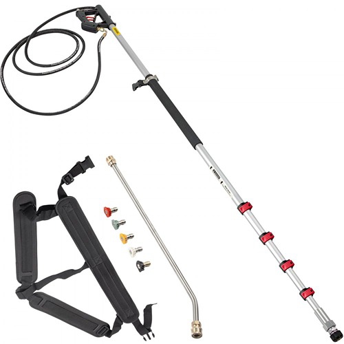 VEVOR  4000 Psi Telescoping Pressure Washer Wand Quick Connection W/ Extension Wand 5 Spray Nozzles Belt for Roof Fence Gutter
