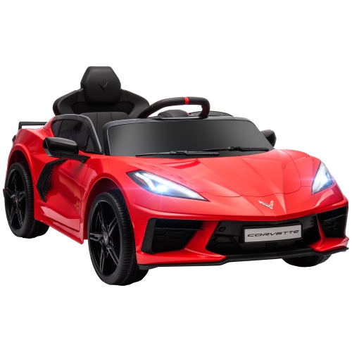 Qaba Electric Car for Kids, 12V Battery Powered Kids Car with Remote Control, Suspension System, Music, Horn, Headlight, Slow Start, Kids Ride on Car