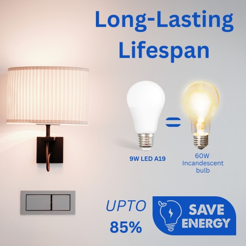 A19 LED Light Bulb, 10W 60W Equivalent 800 Lumens, A19 LED Bulb Light, Non-Dimmable, Standard E26 Base, CUL/UL Listed - Energy Saving 15000 Hours