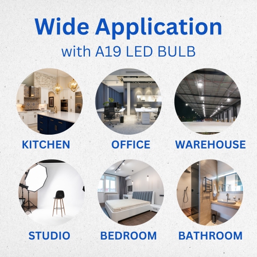 A19 LED Light Bulb, 10W 60W Equivalent 800 Lumens, A19 LED Bulb Light, Non-Dimmable, Standard E26 Base, CUL/UL Listed - Energy Saving 15000 Hours