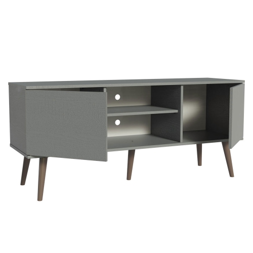 Madesa 2-Piece TV Stand and Ladder Shelf Set: 53" TV Stand with Cable Management and Open Shelves + 24" 5-Tier Ladder Shelf for Storage, Office,