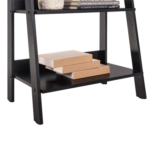 Madesa 2-Piece Home Office & Study Furniture Set: 53" Executive Computer Desk with 3 Drawers, 1 Door + 24" 5-Tier Ladder Shelf for Pantry, Books, &