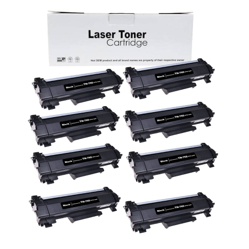 TONER4U - 8 Packs Toner Cartridges TN760 Compatible Cartridges for TN 760 HL L2350DW L2370DW L2370DWXL L2390DW L2395DW & MFC L2710DW L2730DW