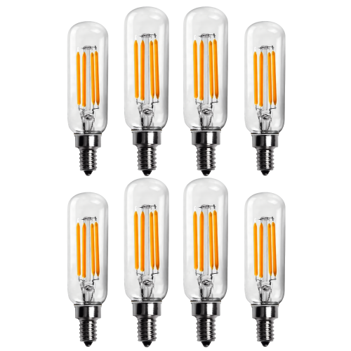 E12 LED Bulb Warm White 2700K T25 400LM 4W, 40W Equivalent, Dimmable Light Bulbs, E12 Candelabra Base for Chandelier Light Bulbs, Ceiling Fan, Wall