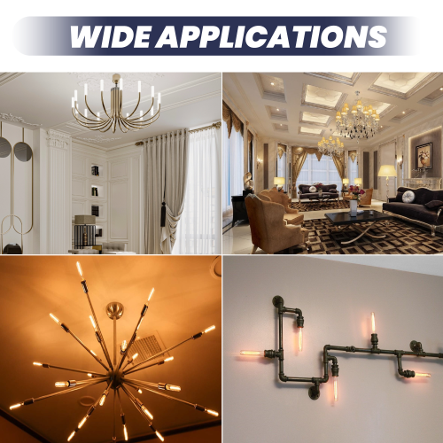 E12 LED Bulb Warm White 2700K T25 400LM 4W, 40W Equivalent, Dimmable Light Bulbs, E12 Candelabra Base for Chandelier Light Bulbs, Ceiling Fan, Wall