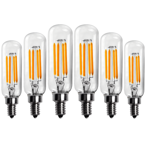 E12 LED Bulb Warm White 2700K T25 400LM 4W, 40W Equivalent, Dimmable Light Bulbs, E12 Candelabra Base for Chandelier Light Bulbs, Ceiling Fan, Wall