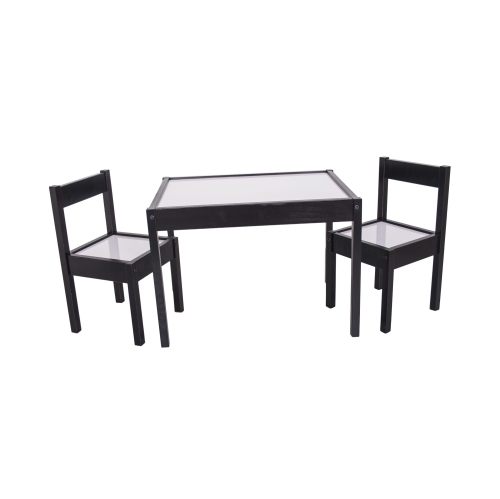 MS 3pcs Kids Table Set, Easy Assembly, Espresso