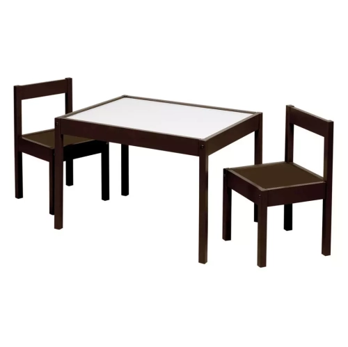 MS 3pcs Kids Table Set, Easy Assembly, Espresso