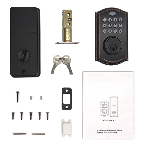 Smart Keypad Door Lock with 50 access codes, 1-touch auto-locking and alarm