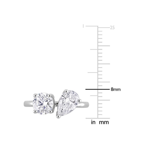 2.00 Carat Lab-Grown Diamond Two Stone Engagement Ring in 14k White Gold