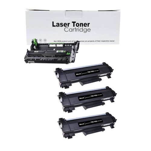 TONER4U - 4 Packs (TN760+DR730) Compatible Cartridges for Brother TN 760,DR730 HL L2350DW L2370 L2390DW L2395DW & MFC L2710DW L2730DW L2750DWXL & DCP