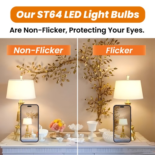 Ampoule LED à intensité réglable ST64 de Strak 6,5 W, blanc chaud, 700LM, 90+, verre transparent, ampoules rétro, Edison E26, culot moyen, paq.