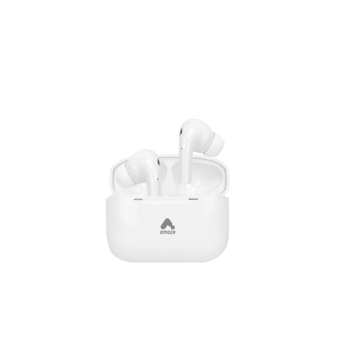 AMAZE  True Wireless Earbuds With USB-C Charging Case (White)