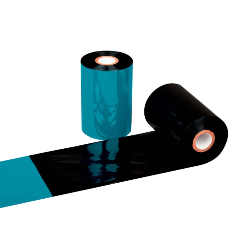 LabelJET 4.33" x 1476ft / 110mm x 450m Black LJW121 Wax Ribbon For Zebra Industrial Printers 12/Rolls