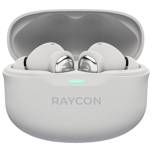 Écouteurs boutons 100 % sans fil à suppression active du bruit Everyday Pro de Raycon - Blanc