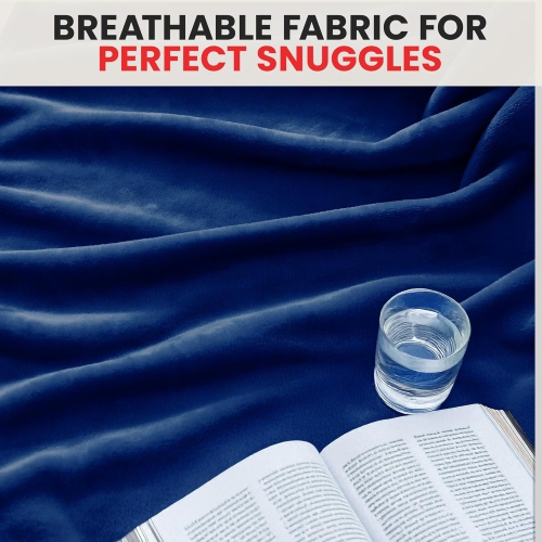 Couverture molletonnée en flanelle de lin canadien, couverture pelucheuse légère de 54 x 90 po en tissu anti-humidité chaude pour chambre