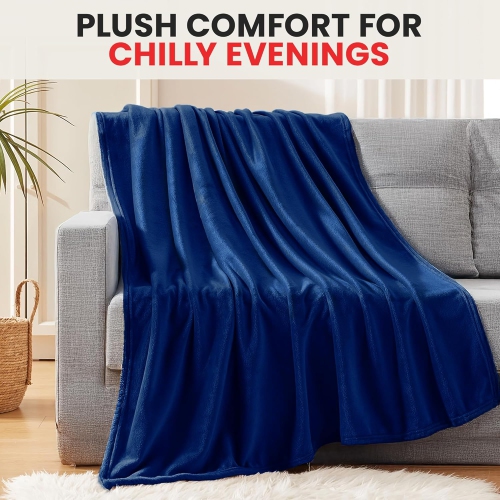 Couverture molletonnée en flanelle de lin canadien, couverture pelucheuse légère de 54 x 90 po en tissu anti-humidité chaude pour chambre