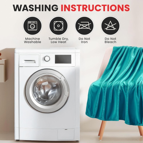 Canadian Linen Flannel Fleece Blanket, 66"x90" Twin Size, Lightweight Warm Moisture Wicking Ultra Soft Plush Fuzzy Throw Blankets for All Season, Teal