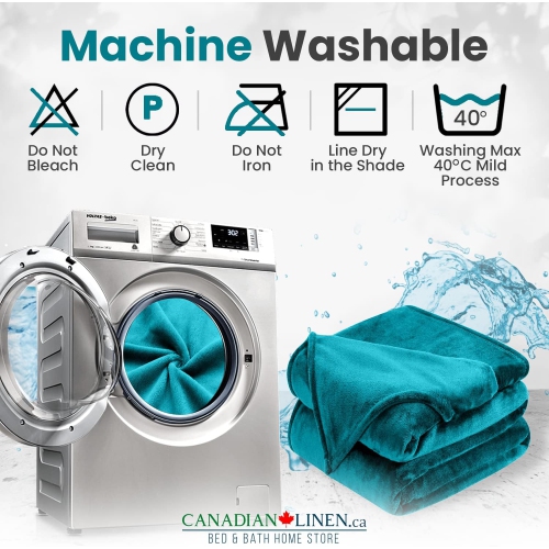 Canadian Linen Flannel Fleece Blanket, 66"x90" Twin Size, Lightweight Warm Moisture Wicking Ultra Soft Plush Fuzzy Throw Blankets for All Season, Teal