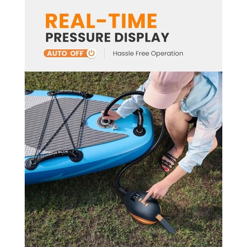 20PSI High Pressure SUP Air Pump The Dolphin | Quick Inflator & Auto-Off, 12V DC Car Connector