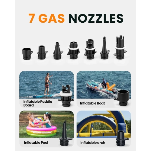 20PSI High Pressure SUP Air Pump The Dolphin | Quick Inflator & Auto-Off, 12V DC Car Connector